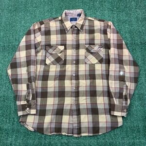 Vintage 1970's Sears Plaid Flannel Shirt Tall